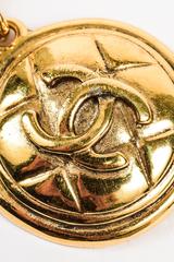 Vintage Chanel Gold Tone Quilted 'CC' Medallion Coin Link Chain Necklace