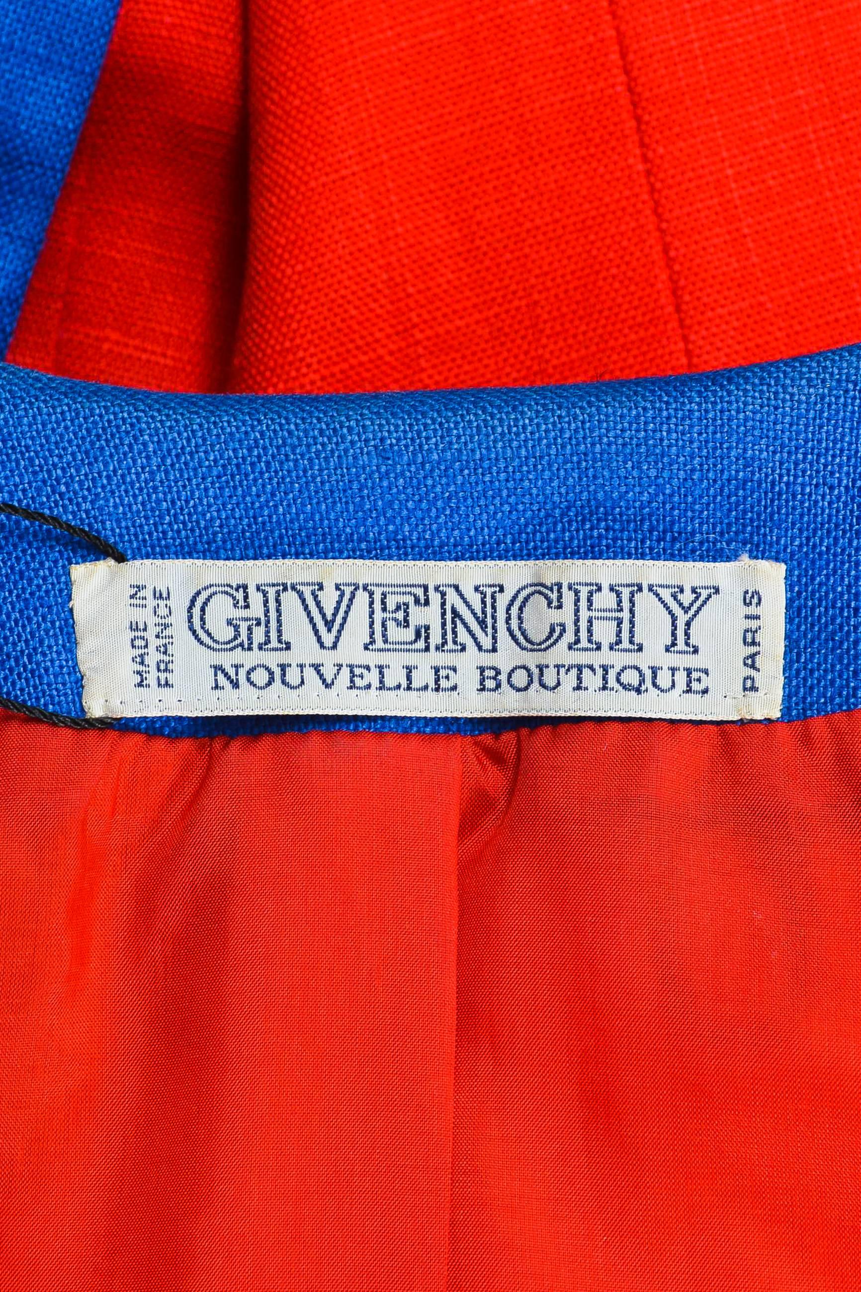 Vintage Givenchy Nouvelle Boutique Red Blue Embroidered Stud LS Jacket For Sale 1