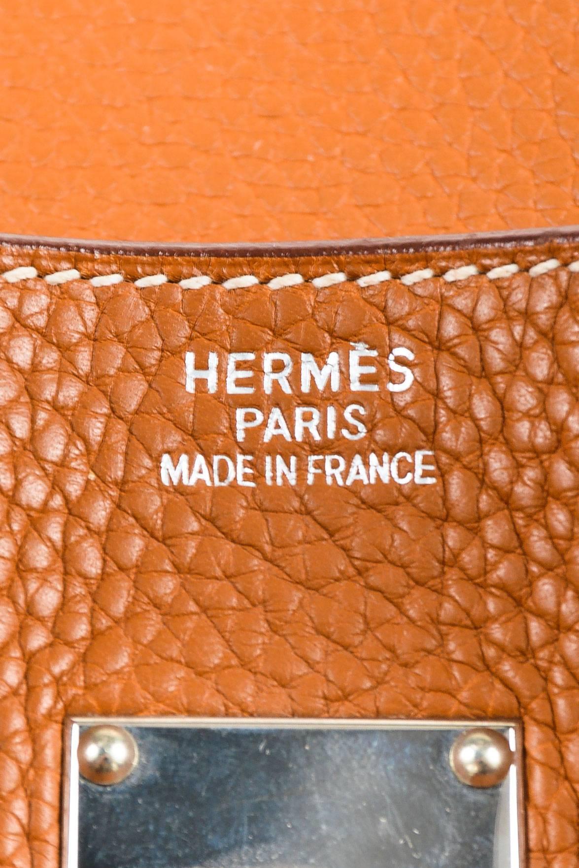 Hermes Caramel Brown Clemence Leather 