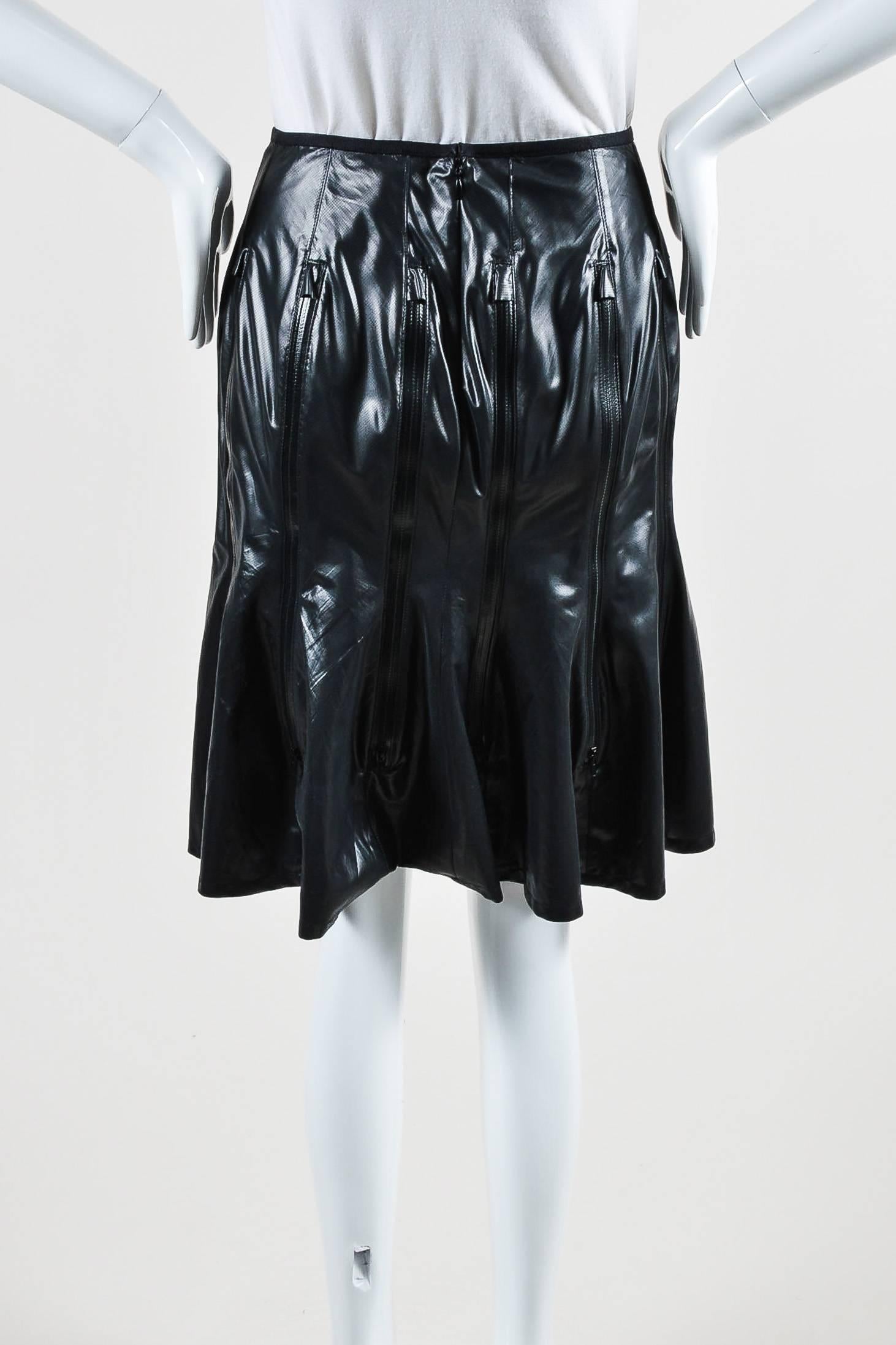 Junya Watanabe Comme des Garcons Black Vertical Zipper Flare Skirt Size XS In Excellent Condition For Sale In Chicago, IL