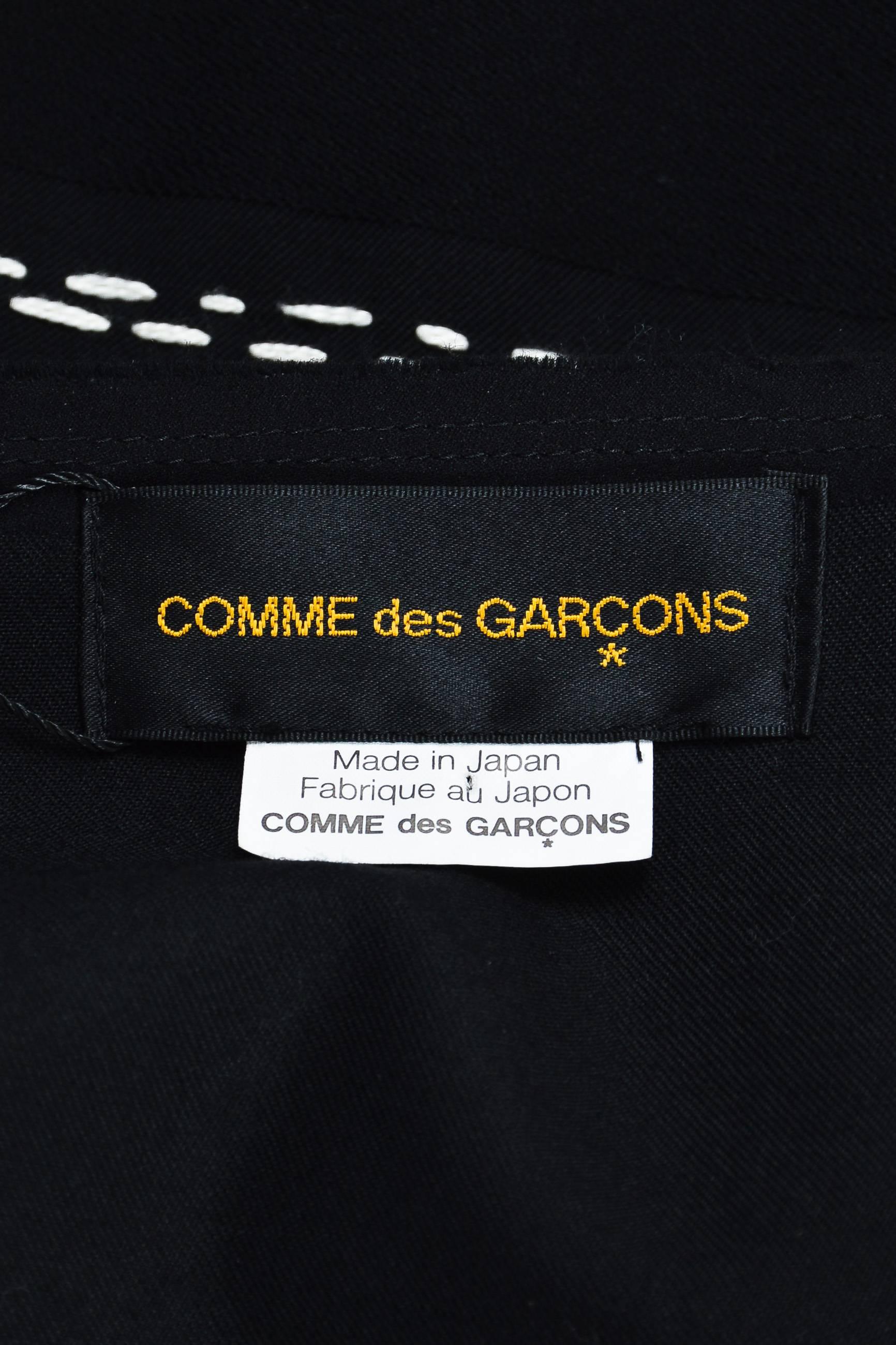 Comme des Garcons Black White Stitching Wool Cape Jacket 1
