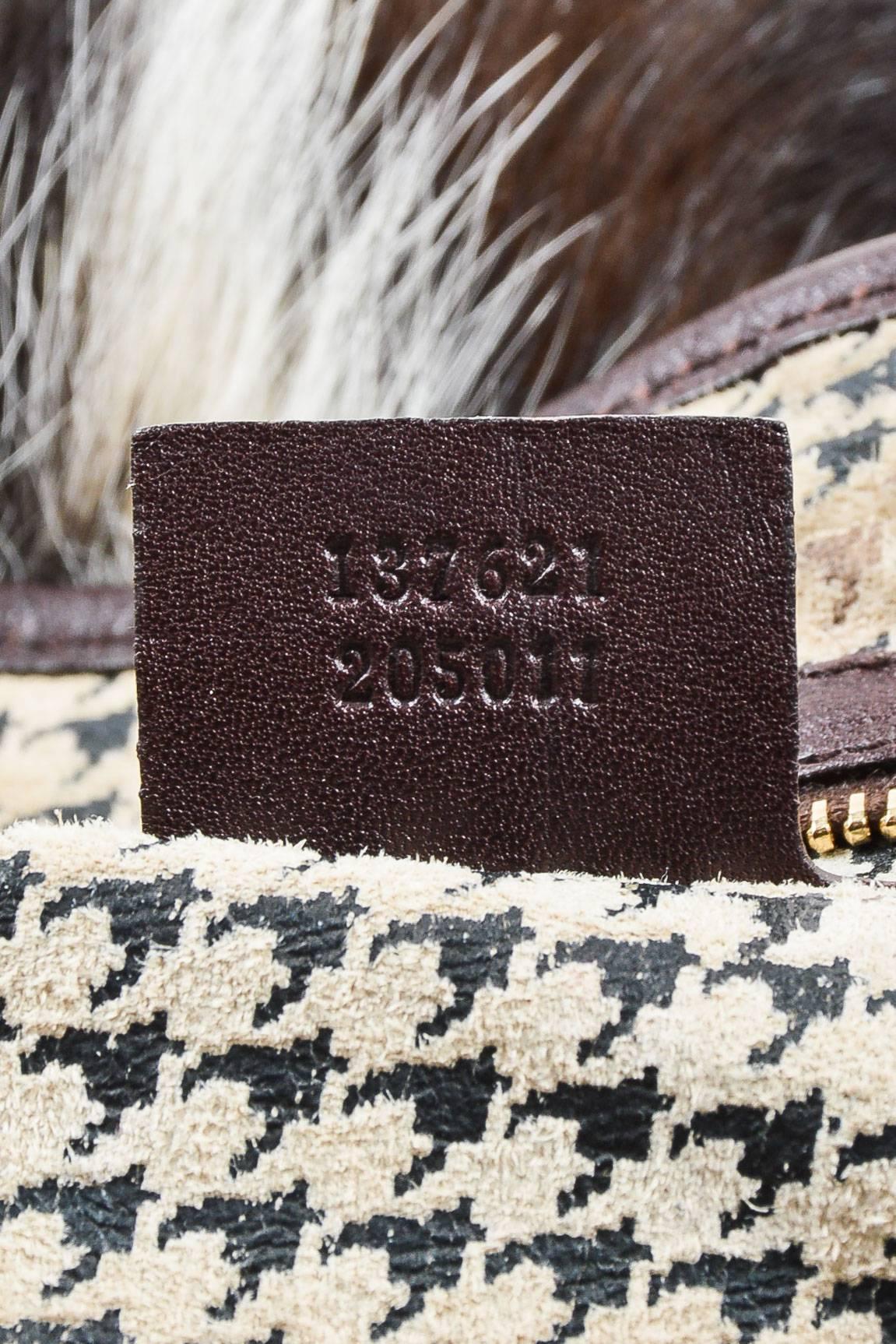Gucci Brown White Fitch Fur Leather Limited Edition 