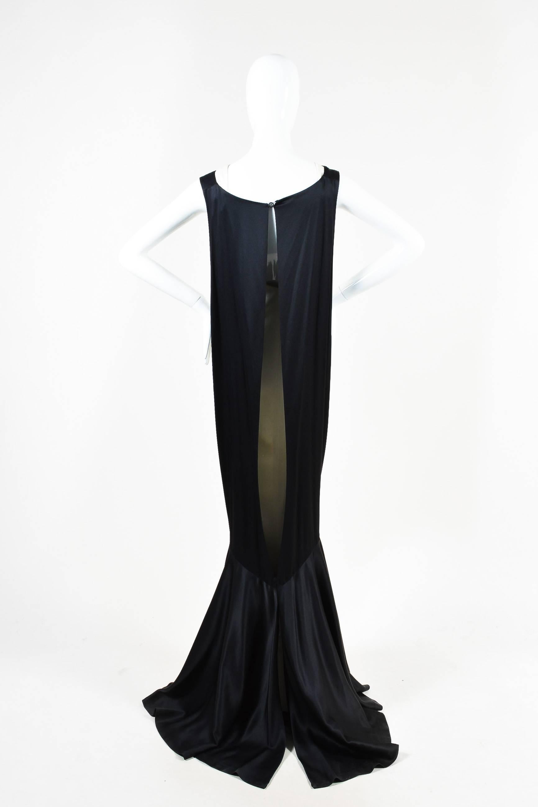 Chanel Black and White Silk Color Block Layered and Triple Split Gown Size 38 In New Condition For Sale In Chicago, IL