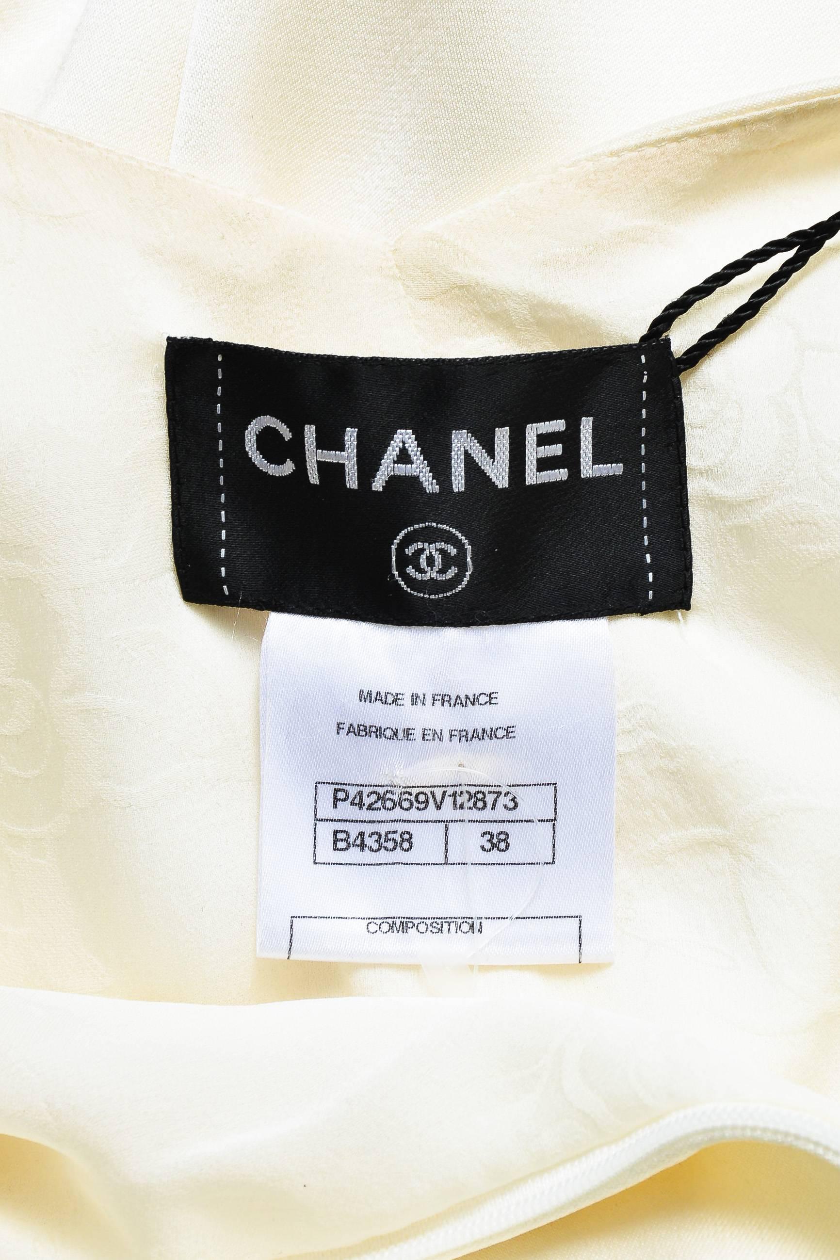 Chanel Black and White Silk Color Block Layered and Triple Split Gown Size 38 For Sale 1