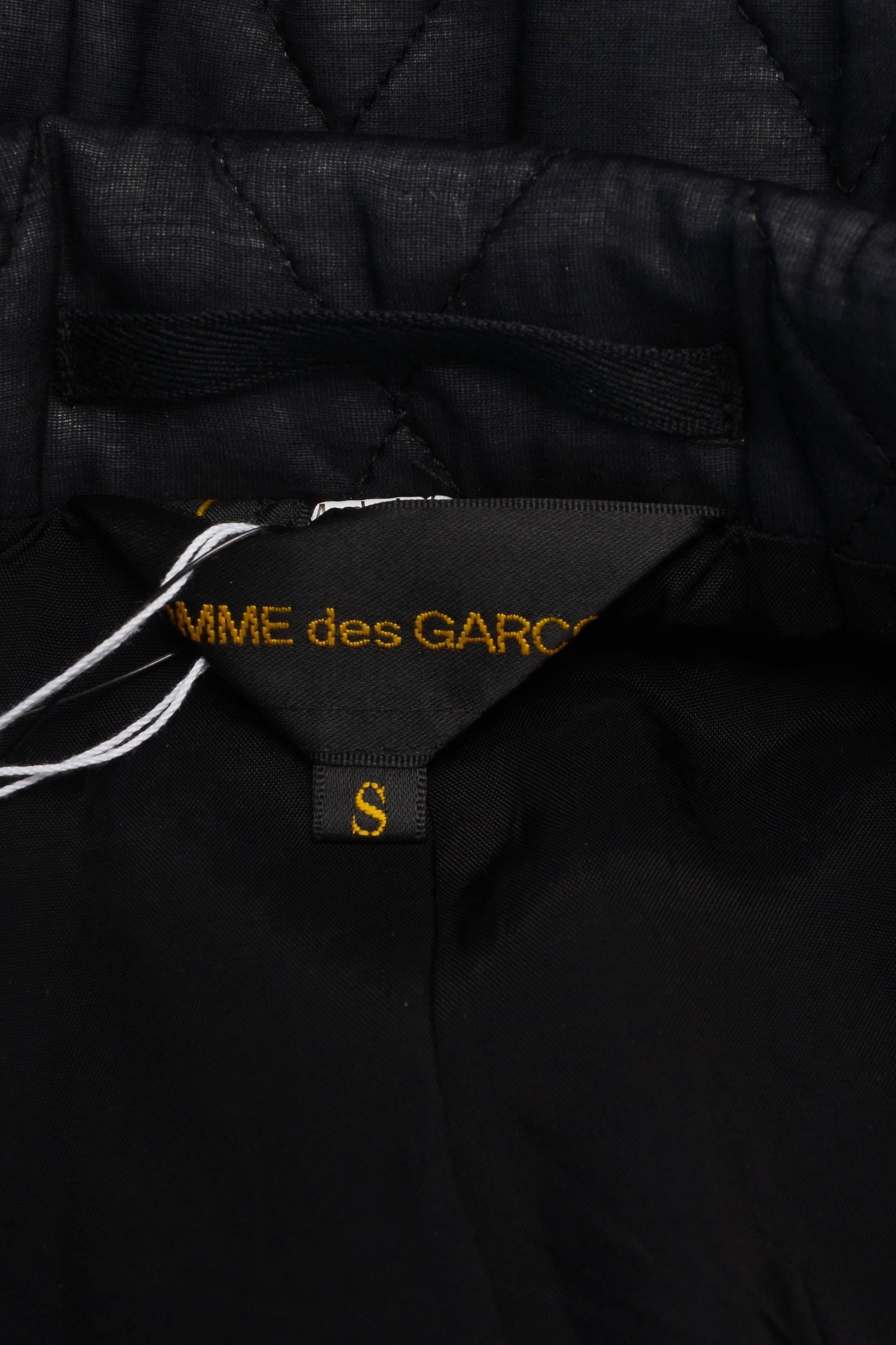 Comme des Garcons NWT Black Knit Silk Blend Torn Quilted LS Jacket Size Small In New Condition For Sale In Chicago, IL