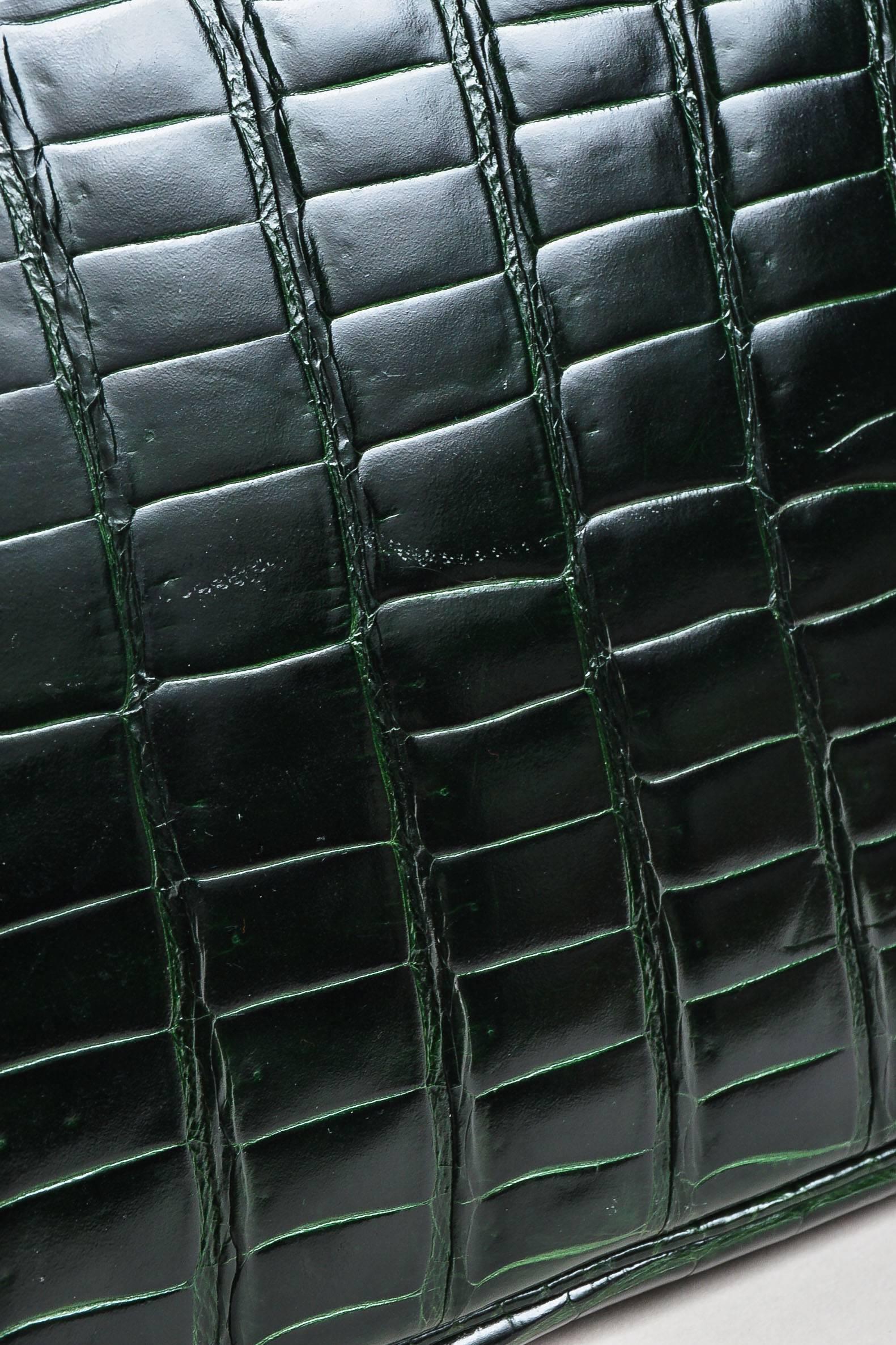 Hermes Vert Fonce Crocodile Porosus Shiny Palladium Hardware 