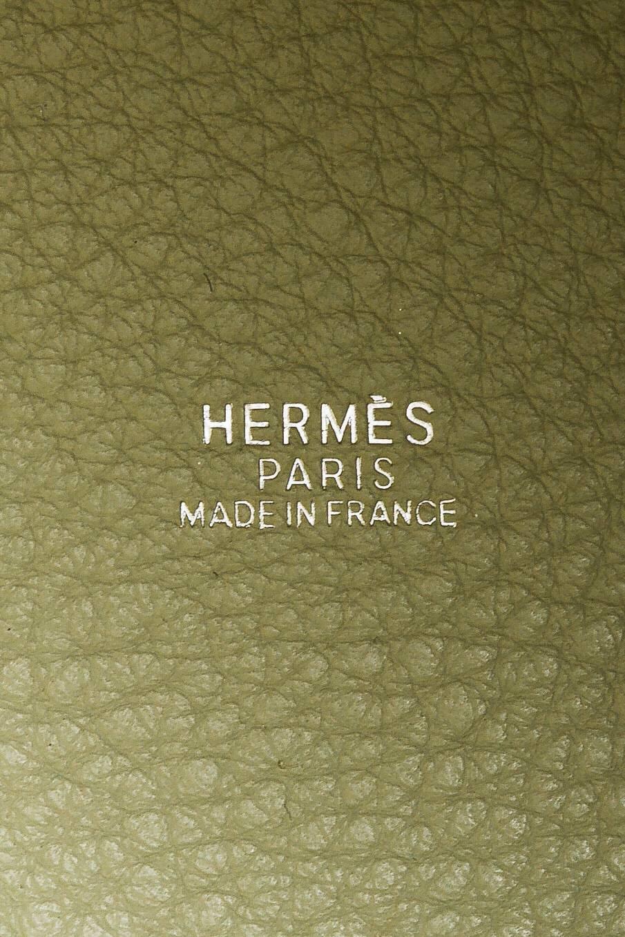 Hermes Pistache Blanc Clemence Leather 