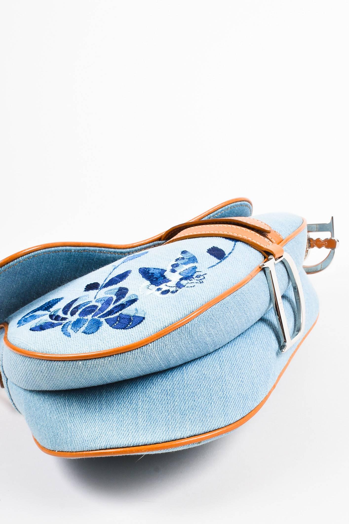 light blue saddle bag