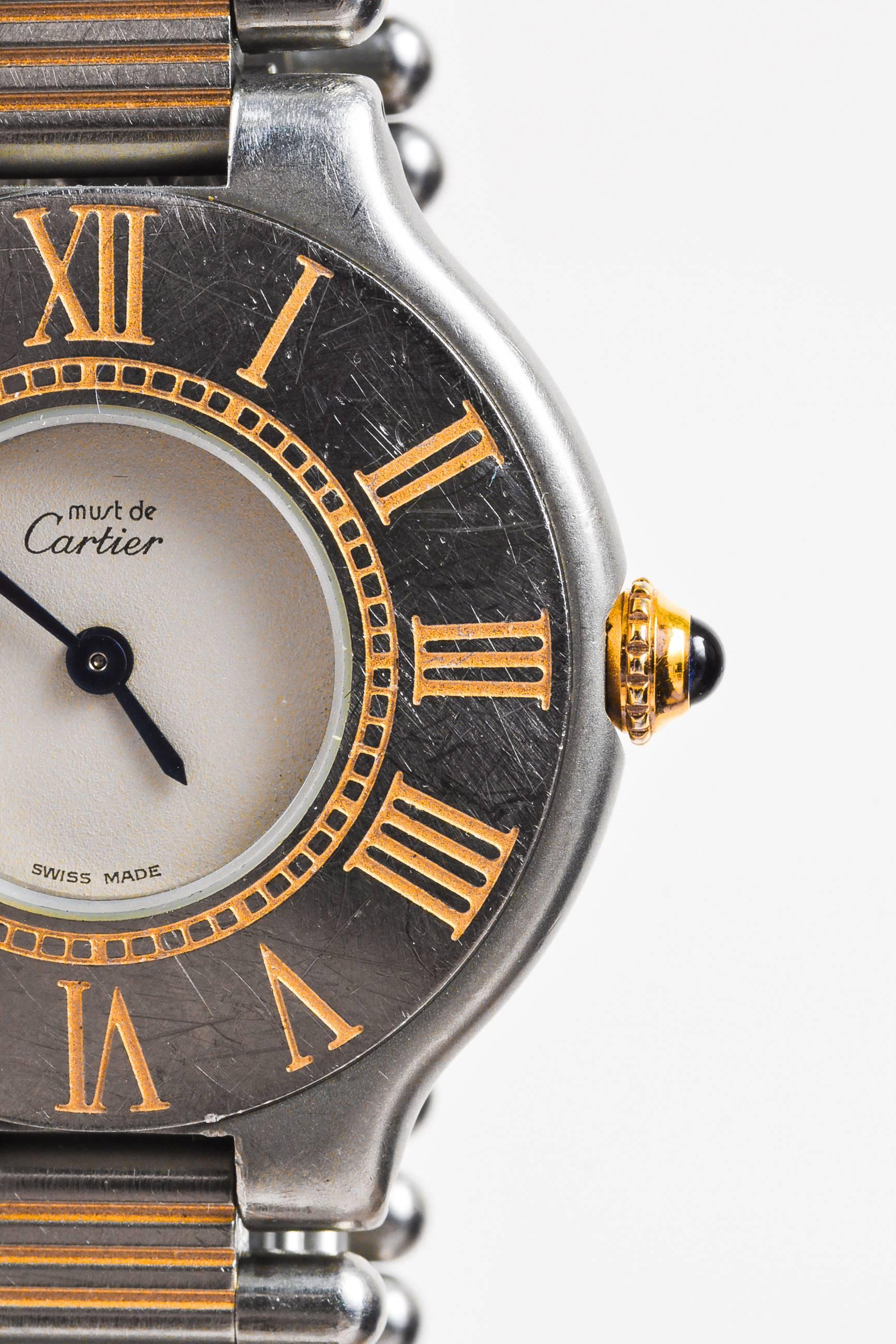 Women's Vintage Cartier Stainless Steel 18k Gold 