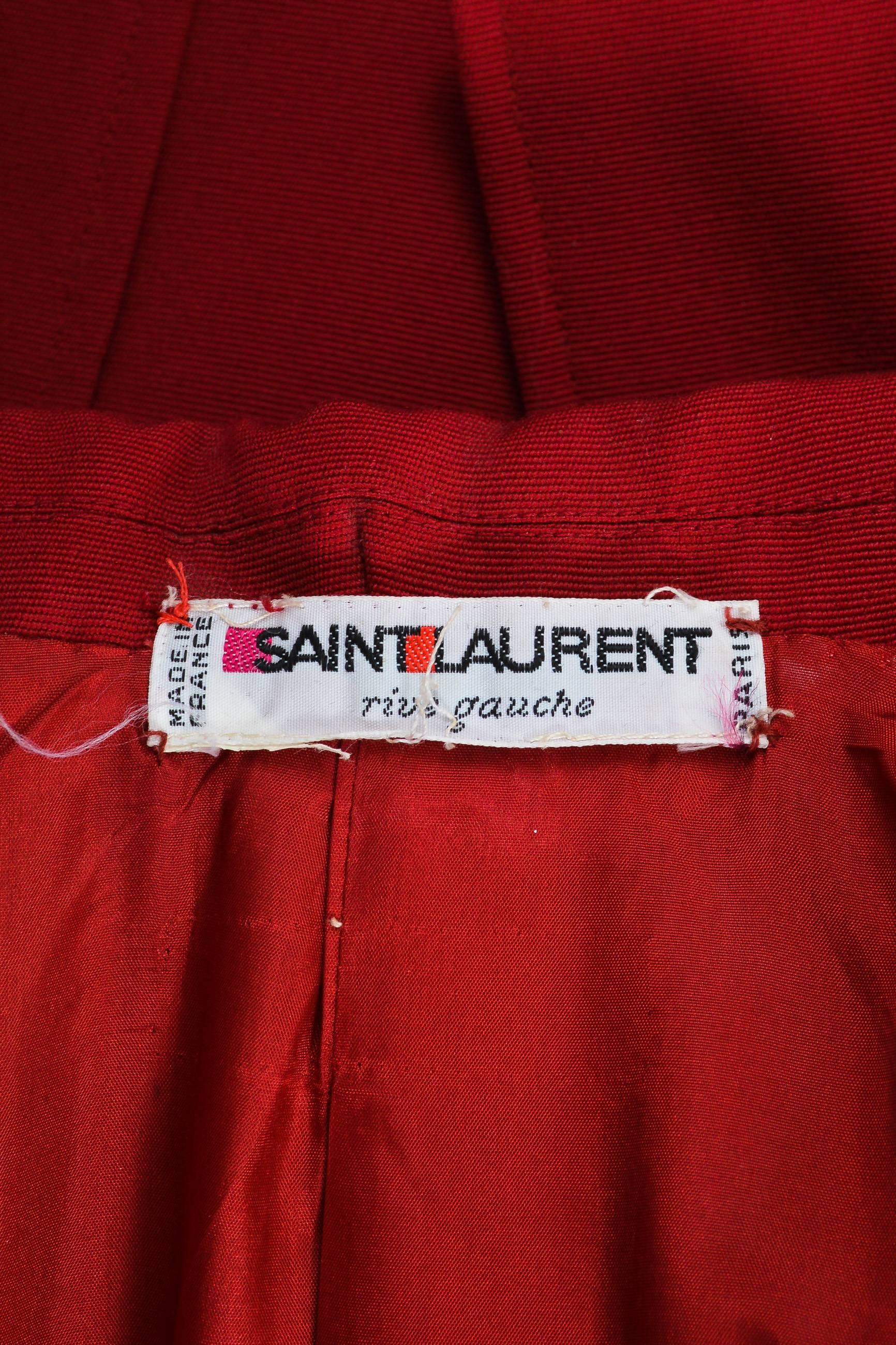 Vintage Saint Laurent Rive Gauche Red Leg of Mutton Sleeve Jacket For Sale 1