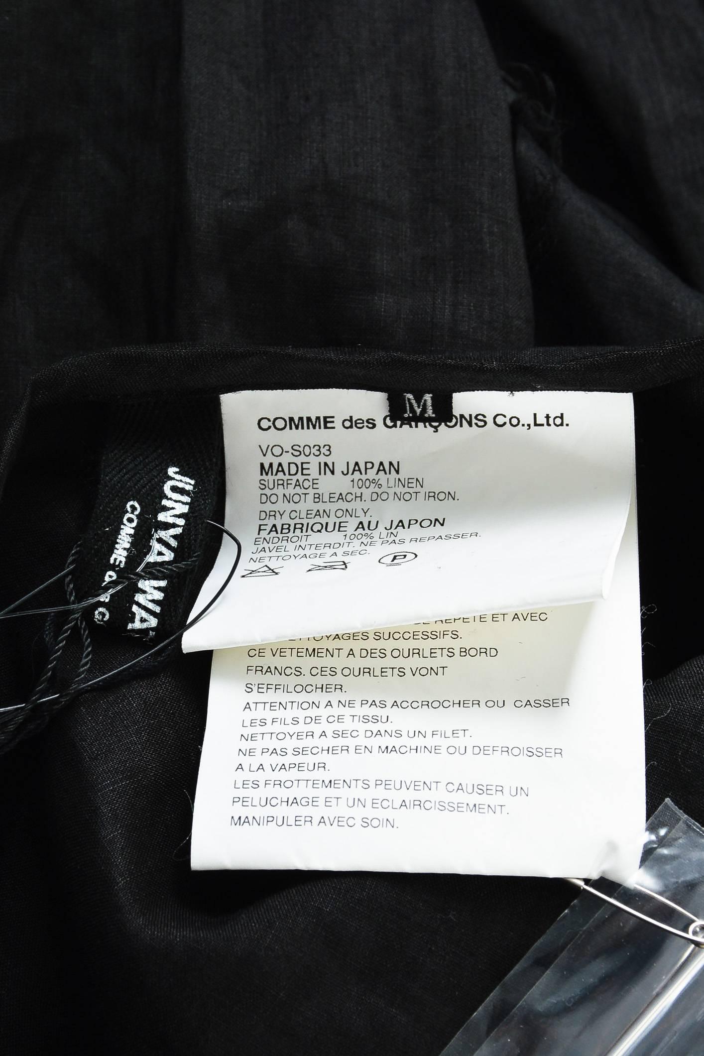 Junya Watanabe Comme des Garcons New w/Tag Black Linen Tiered Pleated Skirt SZ M For Sale 1