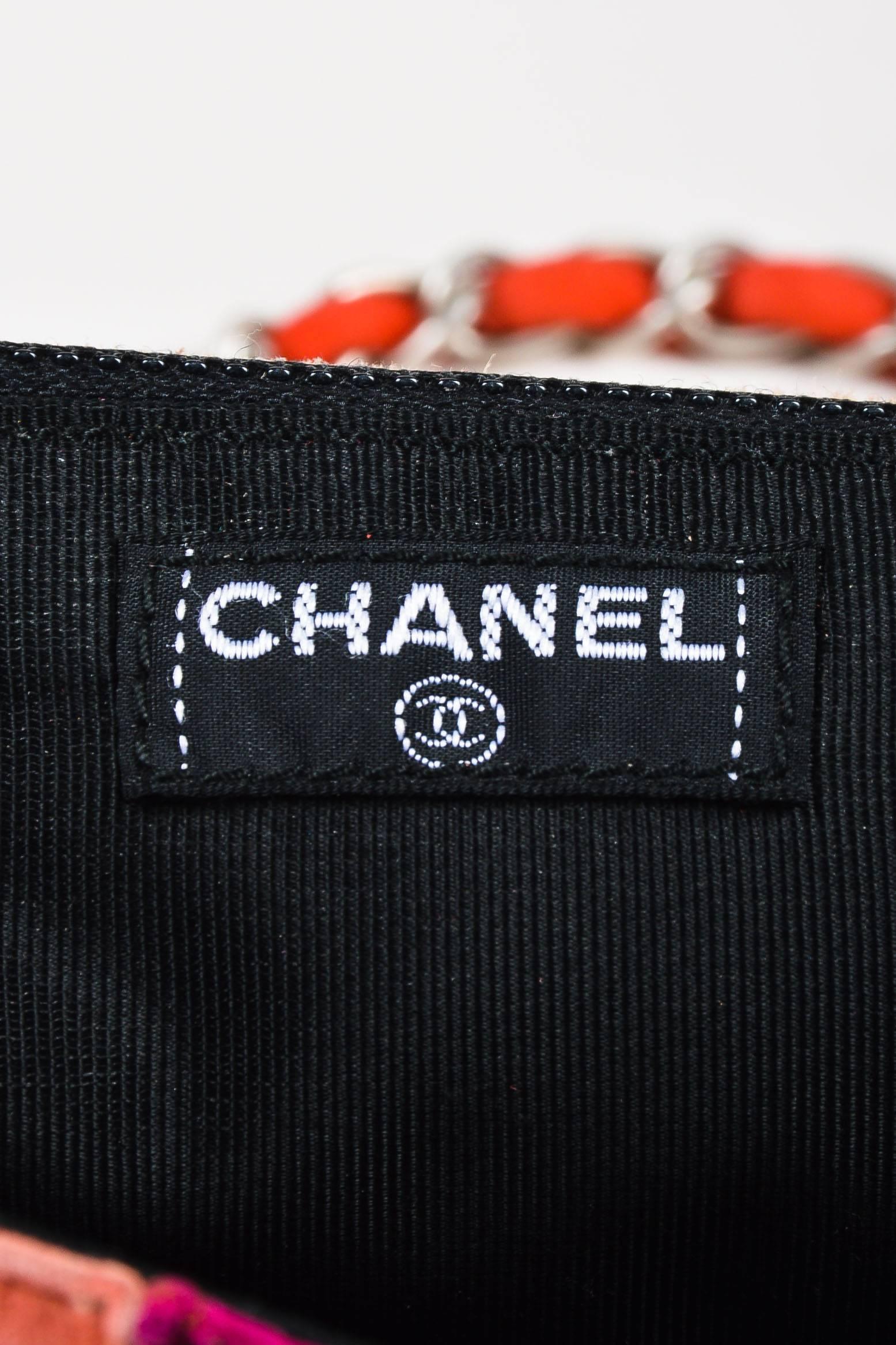 Chanel Pink Beige Suede Leather 