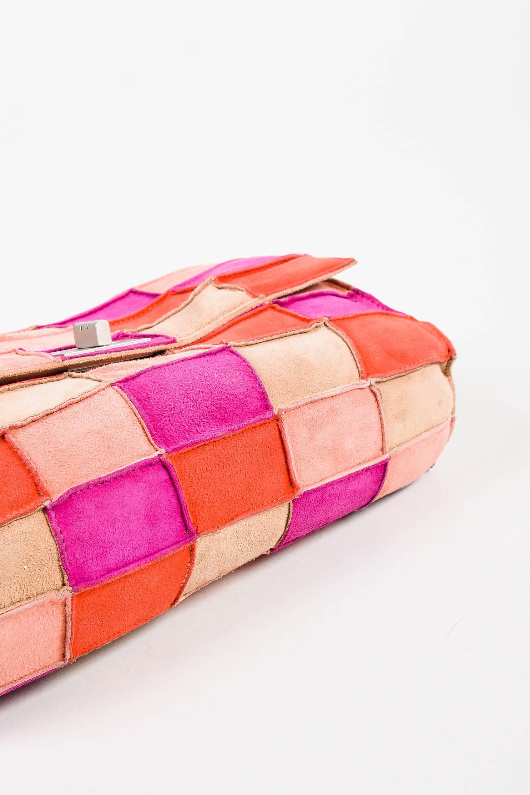 Chanel Pink Beige Suede Leather 