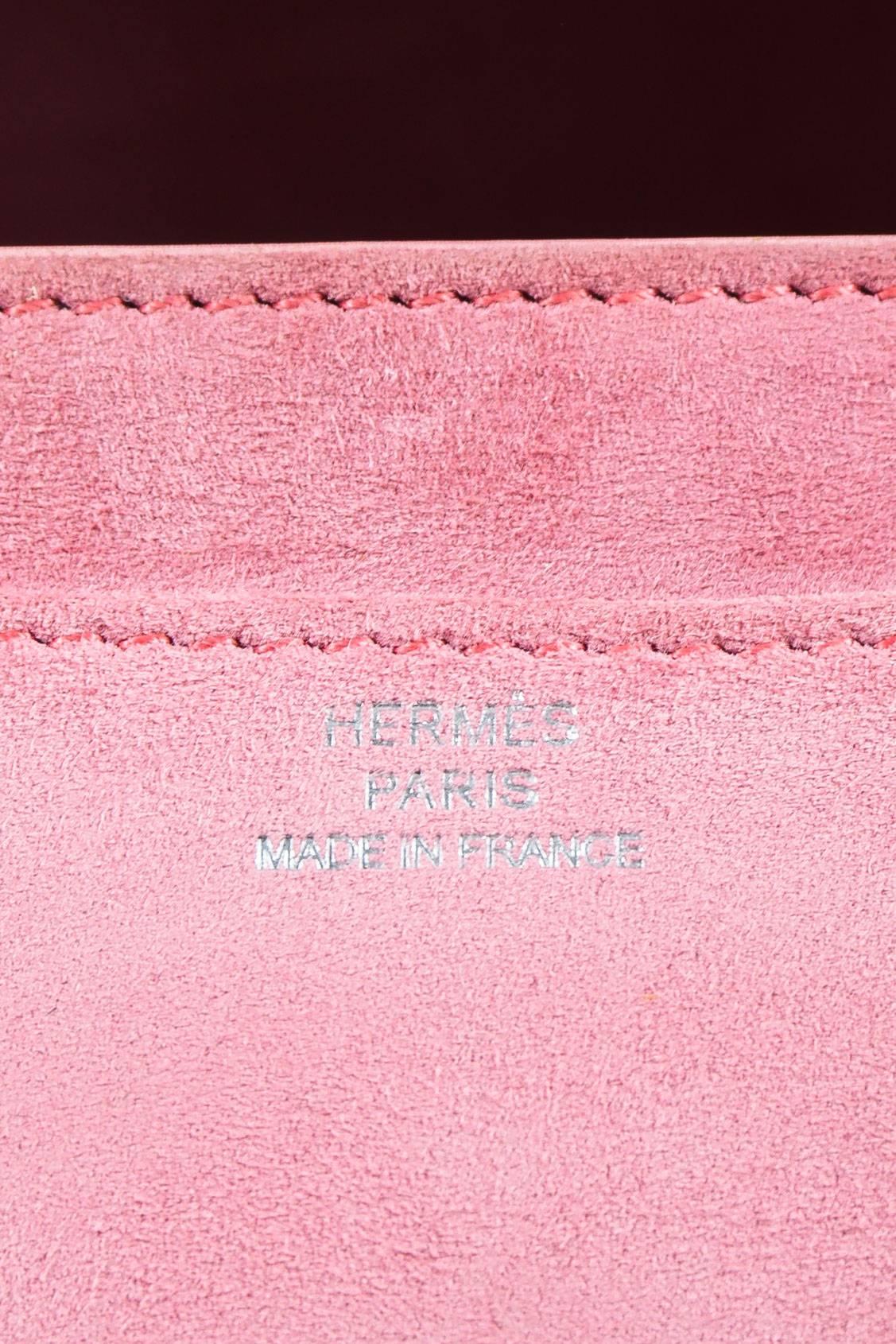 Women's Hermes Rose Indien Pink Veau Doblis Suede 