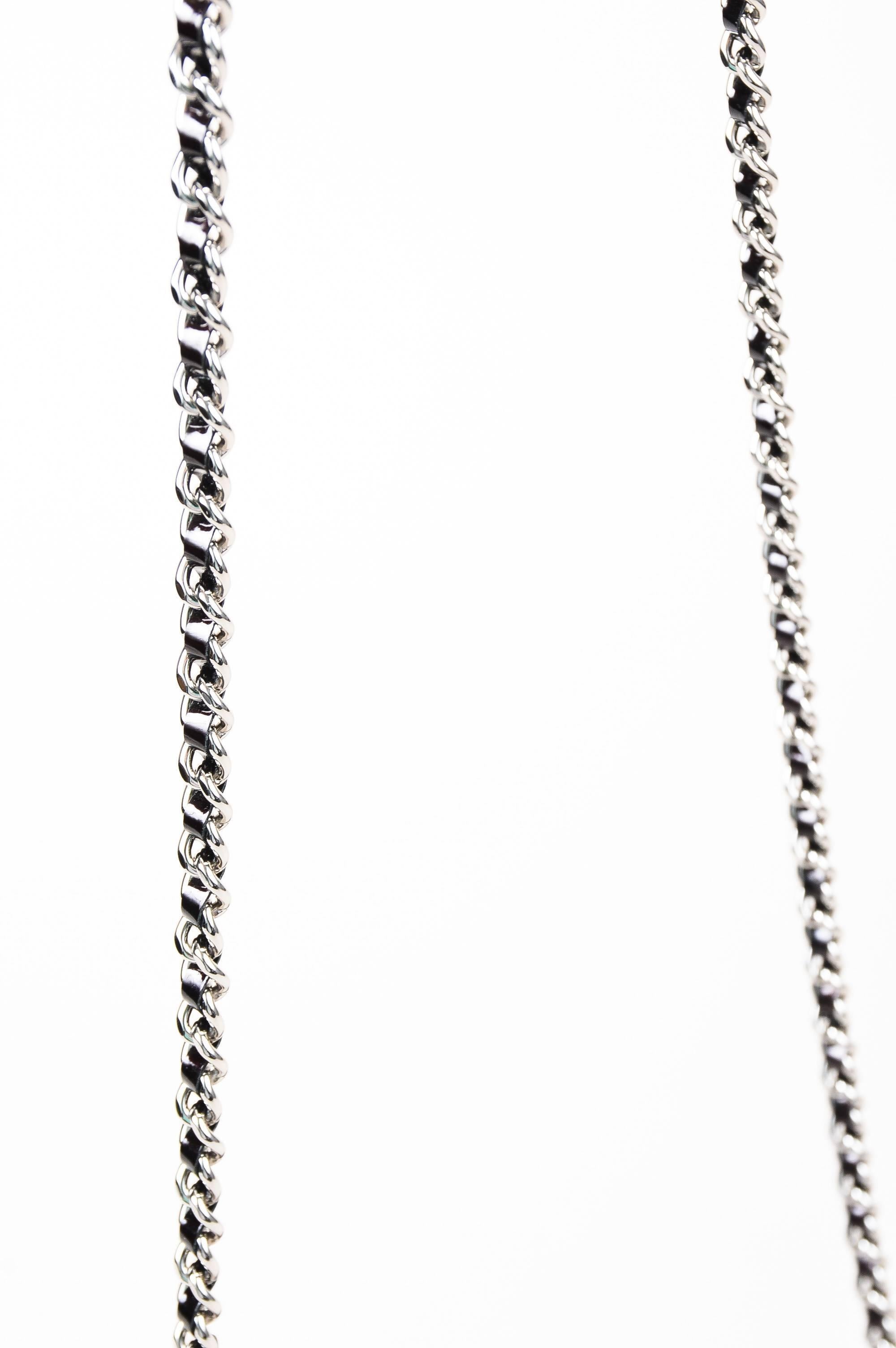 Women's Chanel Eggplant Patent Leather Silver Tone Metal Chain 