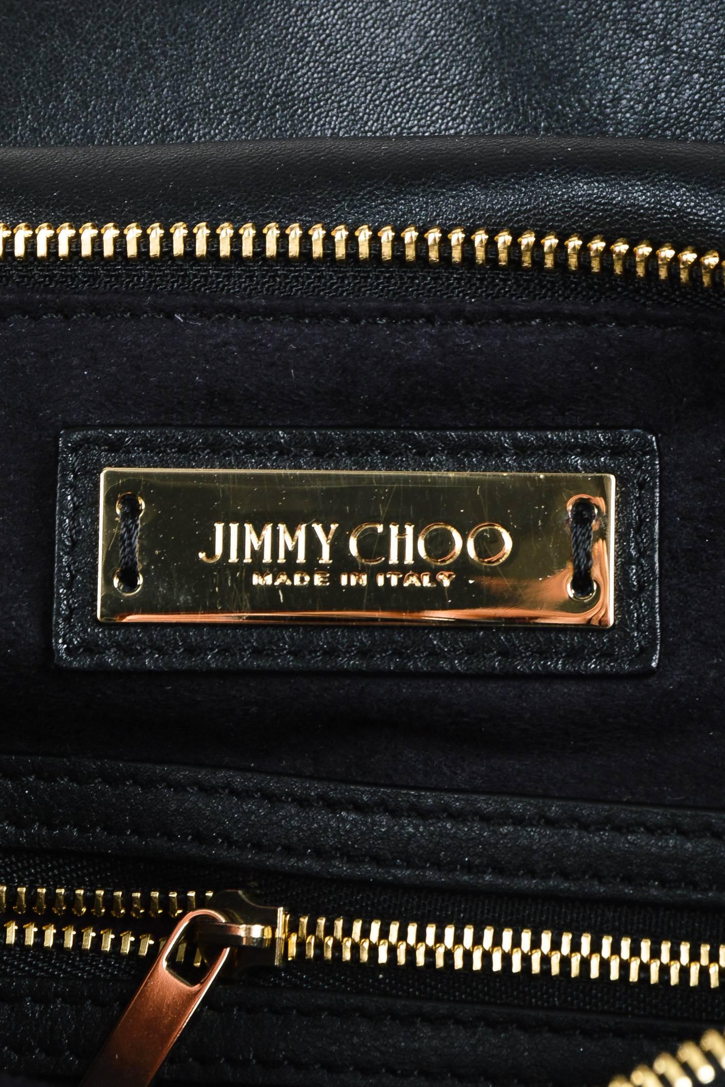 Women's Jimmy Choo $2450 Black Fox Fur Pony Hair GHW Leather Chainlink Strap 