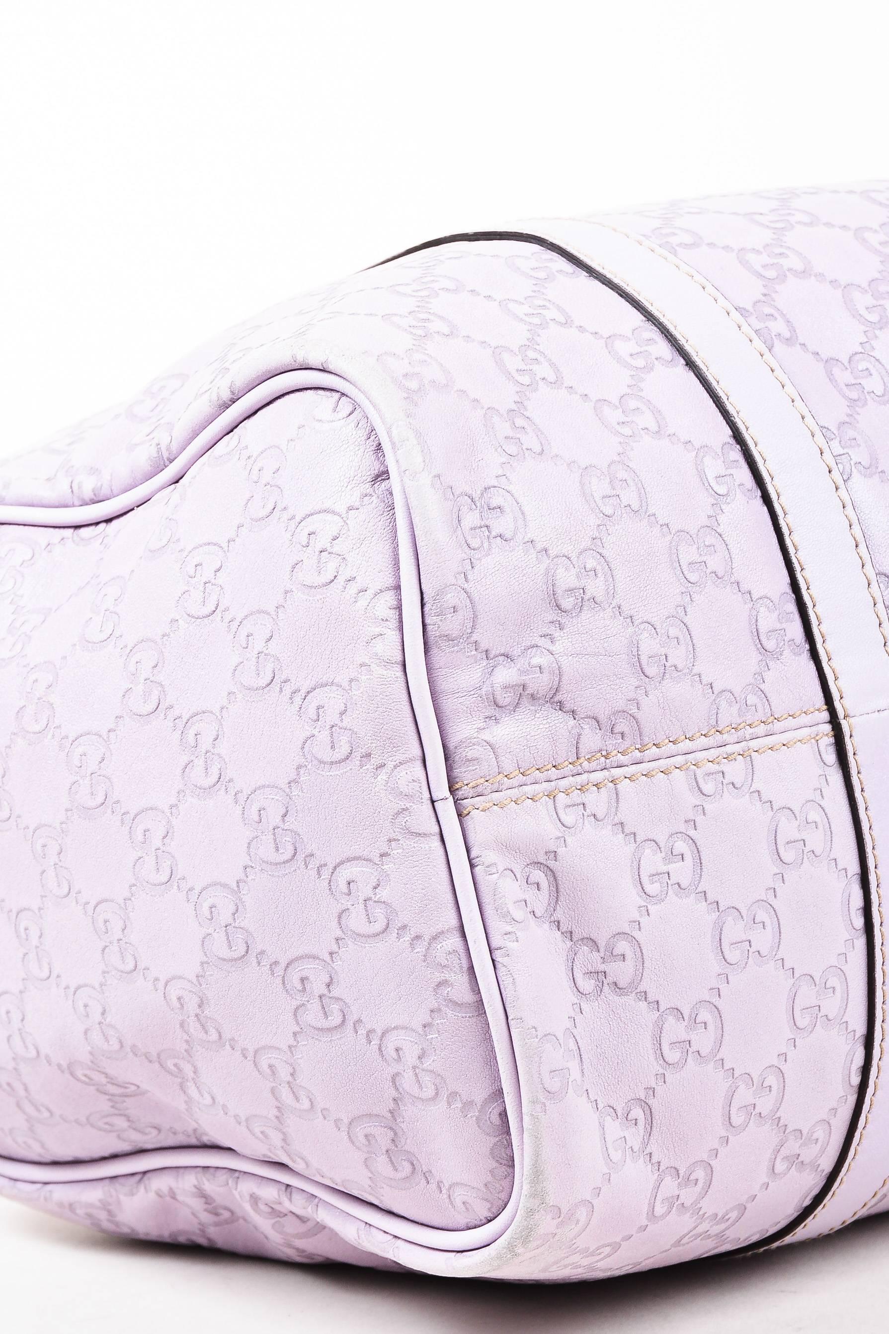 Women's Gucci Light Purple Leather Guccissima Logo Embossed 