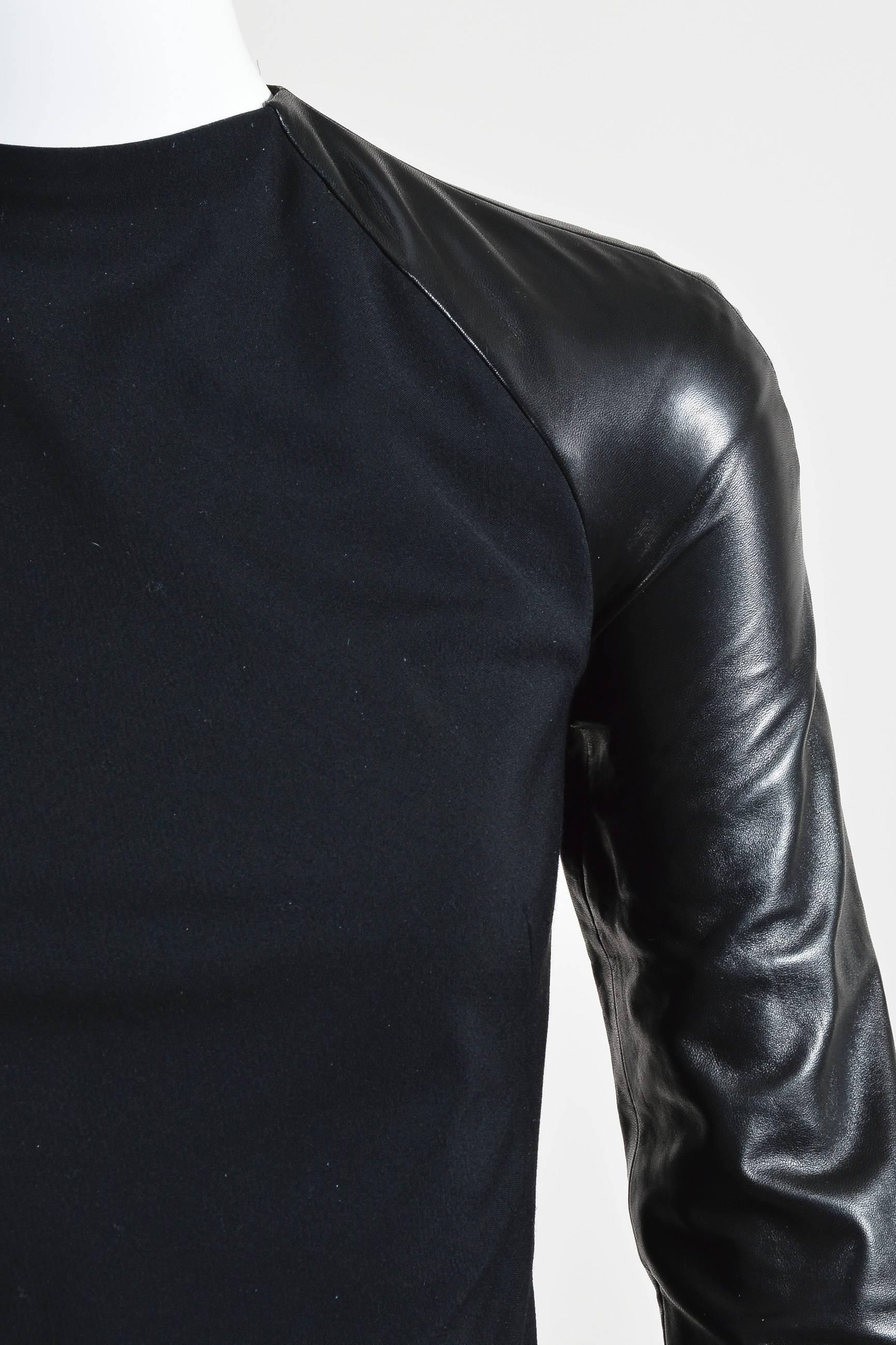Women's Ralph Lauren Collection RUNWAY $5295 Black Wool Leather Midi 