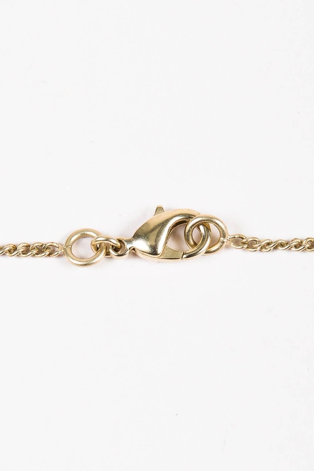 Women's Chanel 12A Gold Tone Curb Chain Gripoix Camellia Flower 'CC' Pendant Necklace For Sale