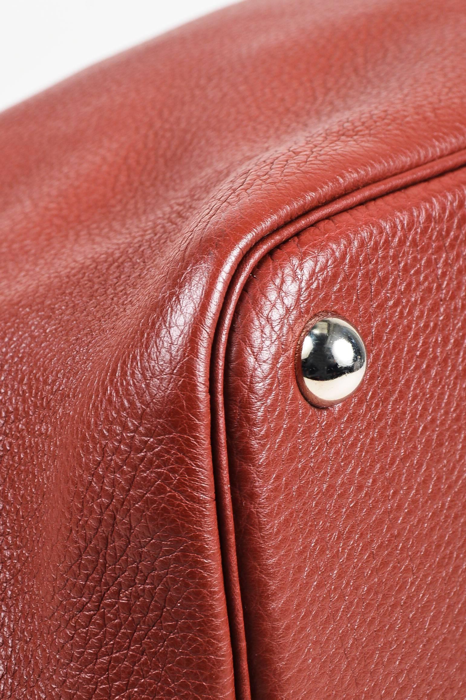 Hermes 'Rouge Venitienne' Clemence Leather Palladium Hardware 