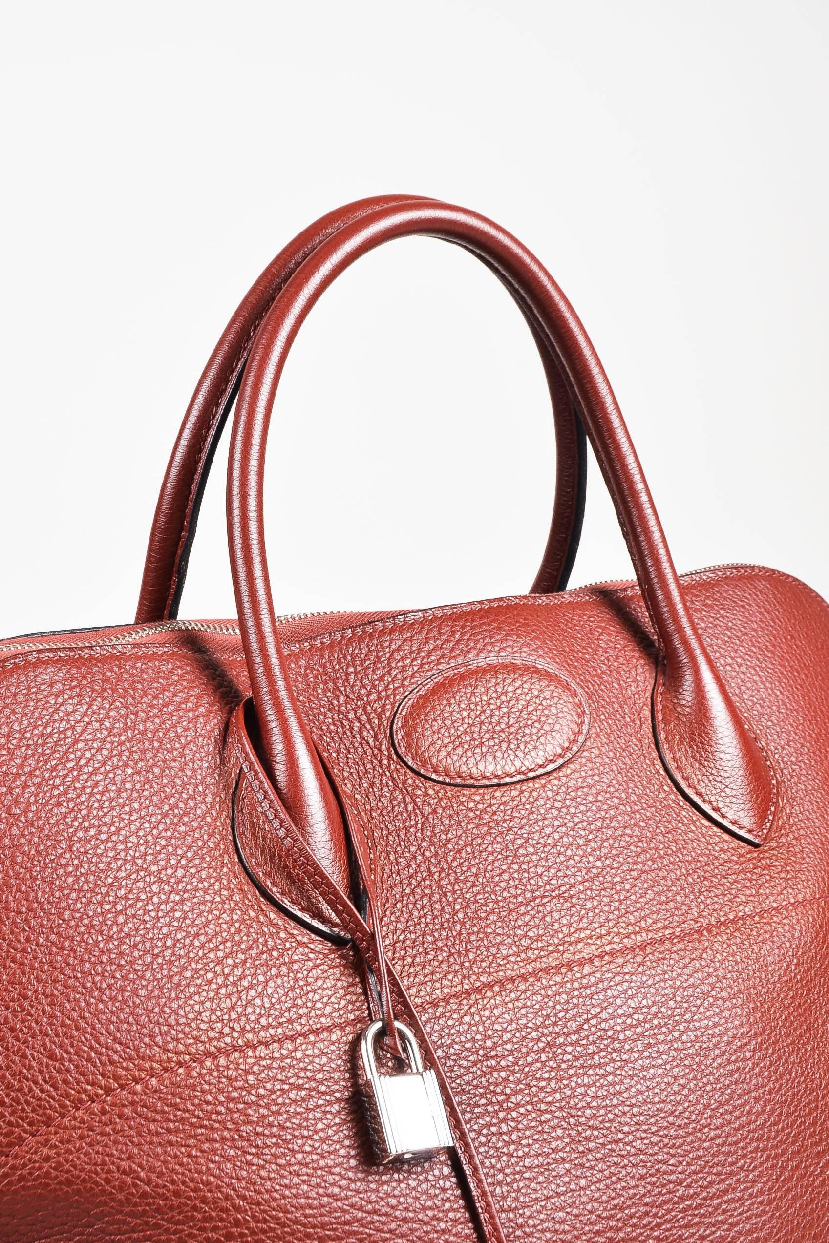 Women's Hermes 'Rouge Venitienne' Clemence Leather Palladium Hardware 