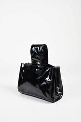 Chanel Black Silver-tone hardware Small Patent Leather Two Way Handbag