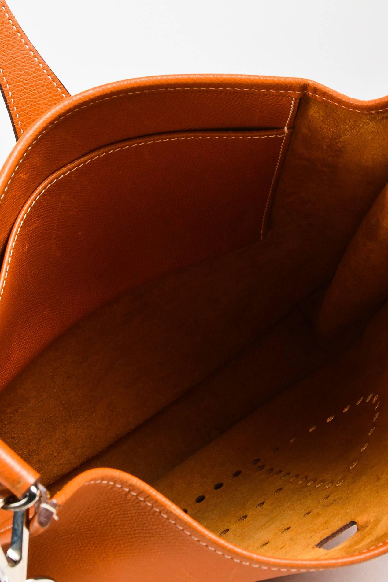 Hermes Orange Epsom Leather 'Evelyne PM' Crossbody Bag For Sale 3
