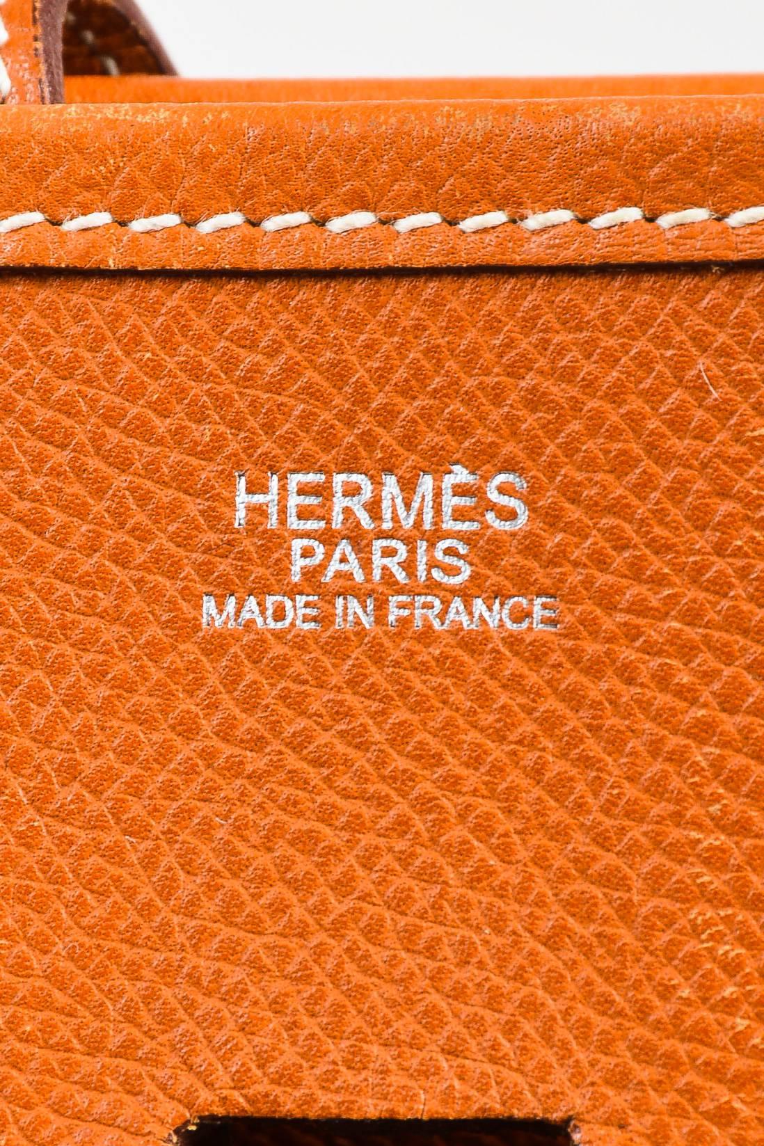 Hermes Orange Epsom Leather 'Evelyne PM' Crossbody Bag For Sale 4