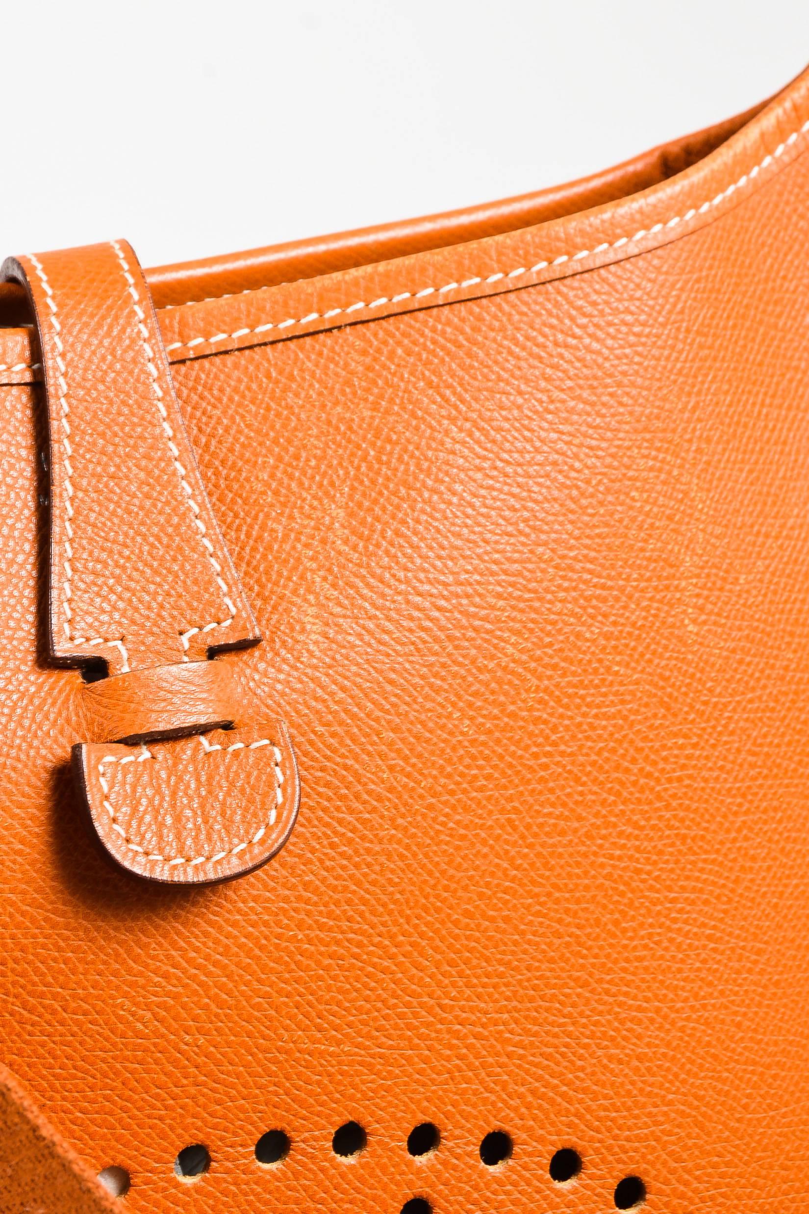 Hermes Orange Epsom Leather 'Evelyne PM' Crossbody Bag For Sale 1