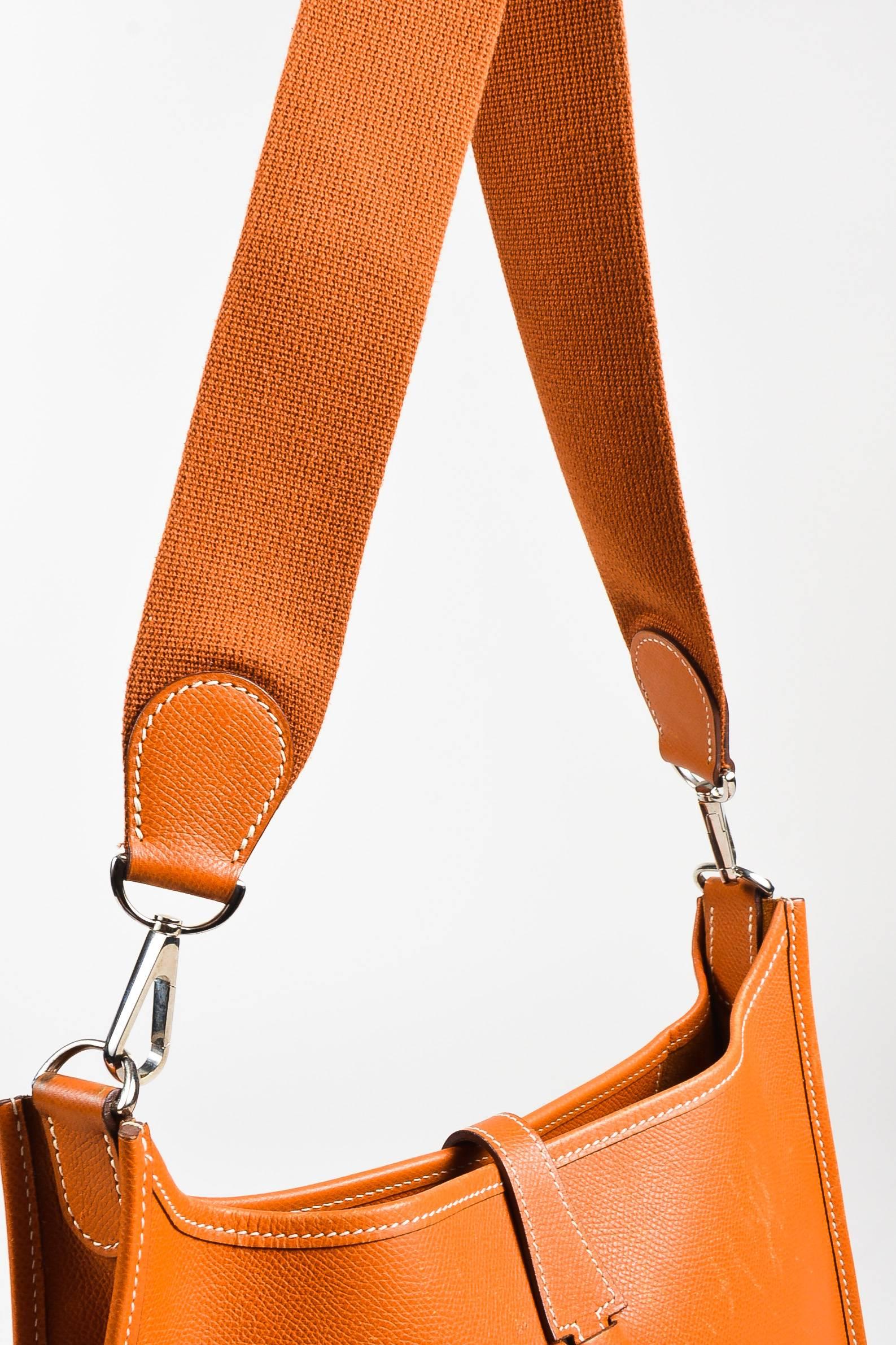 Hermes Orange Epsom Leather 'Evelyne PM' Crossbody Bag For Sale 2