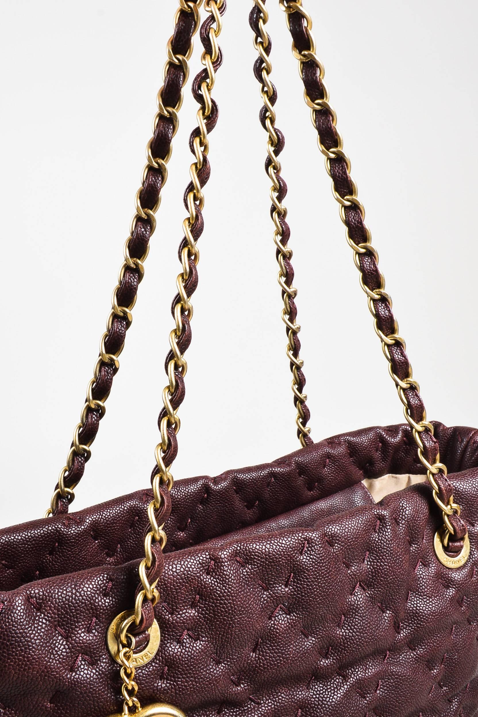 Chanel Plum Caviar Leather Gold Tone 