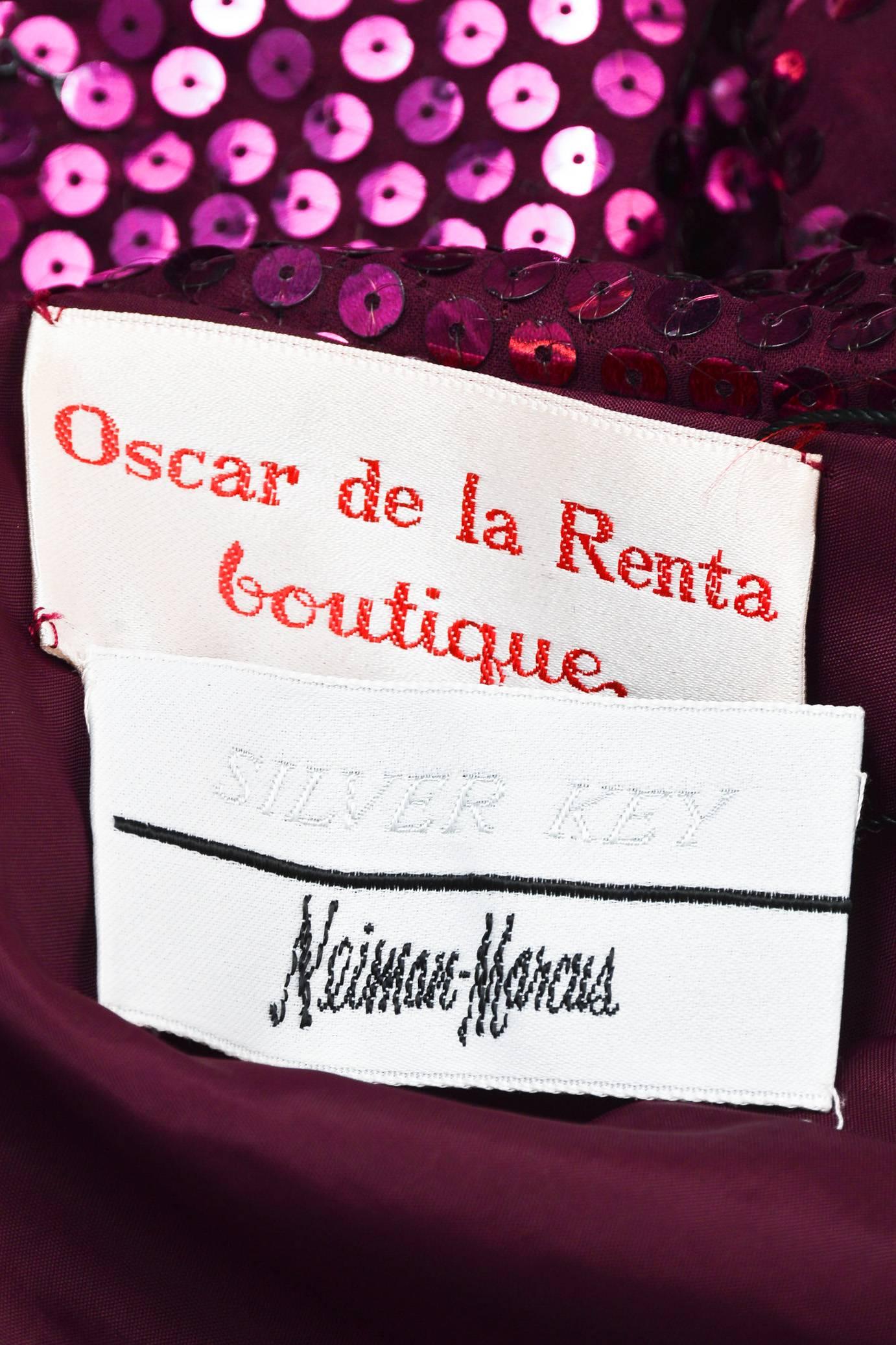 Women's Vintage Oscar de la Renta Boutique Purple Long Sleeve Sequined Maxi Jacket SZ 10 For Sale