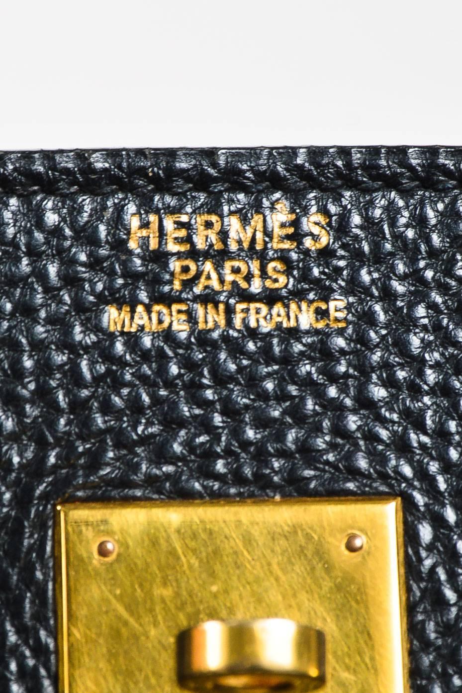 Hermes Black Togo Leather Gold Plated Hardware 