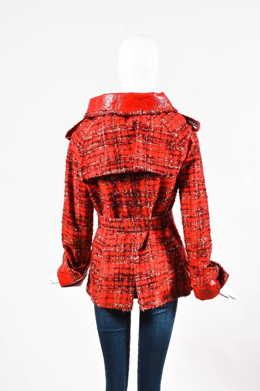 Junya Watanabe Comme des Garcons Red Beige Plaid Belted Coat Size M at ...