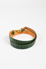 Hermes Green & Gold Tone Alligator Leather "Chaine D'Ancre" Belt Size 80