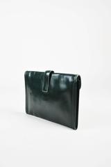 Vintage Hermes Dunkelgrün Leder "Jige PM" Clutch