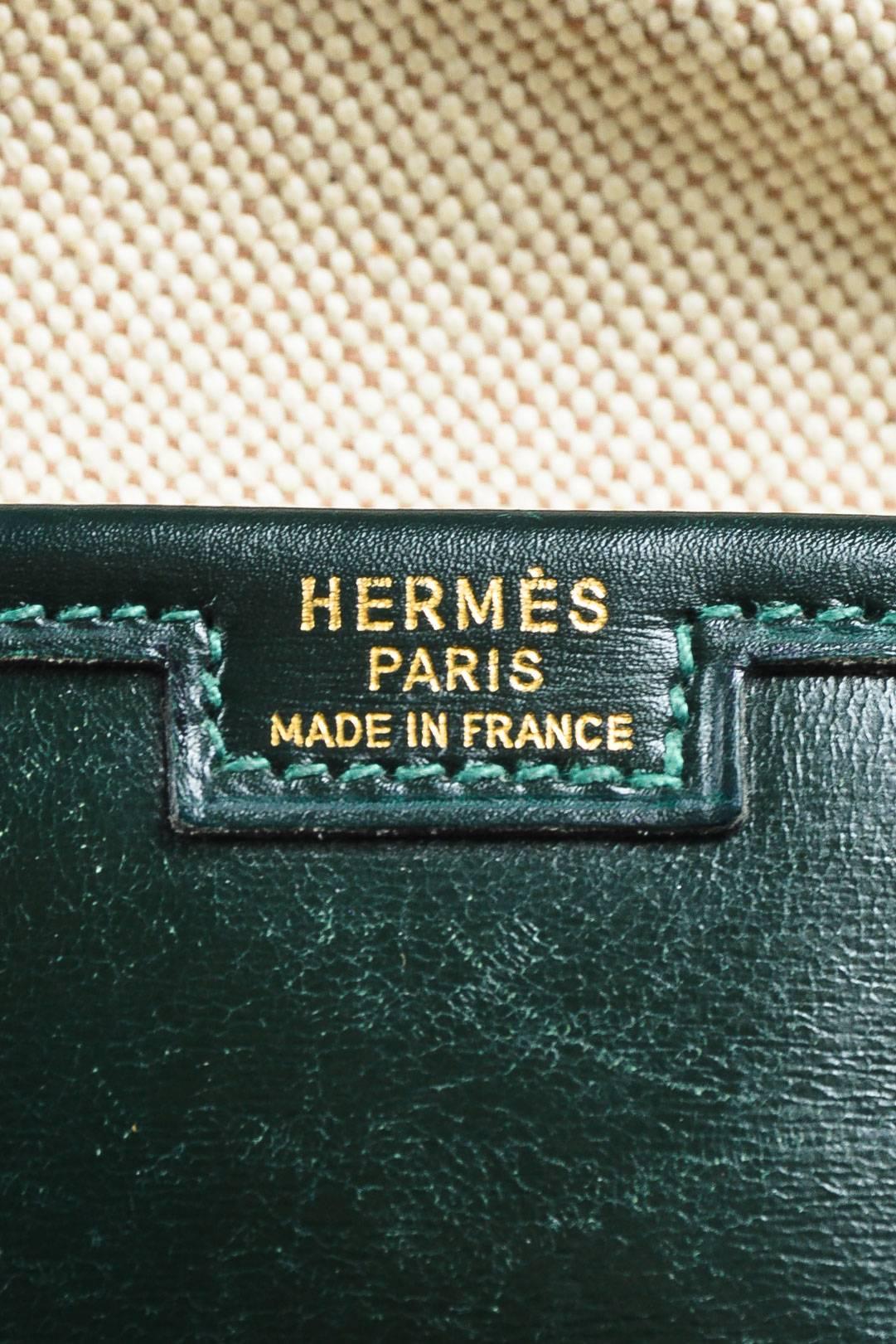 Vintage Hermes Dark Green Leather 