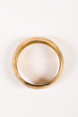 Chanel Spring 2007 Brushed Gold Tone Enameled Metal Wavy Distressed Bangle