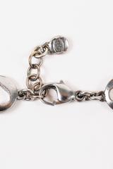 Chanel 2006 Spring Gunmetal Chain Link Circle Cut Out Logo Charm Bracelet