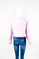 Vintage Valentino Boutique Pink Silk Beaded Fringe Jacket SZ 14