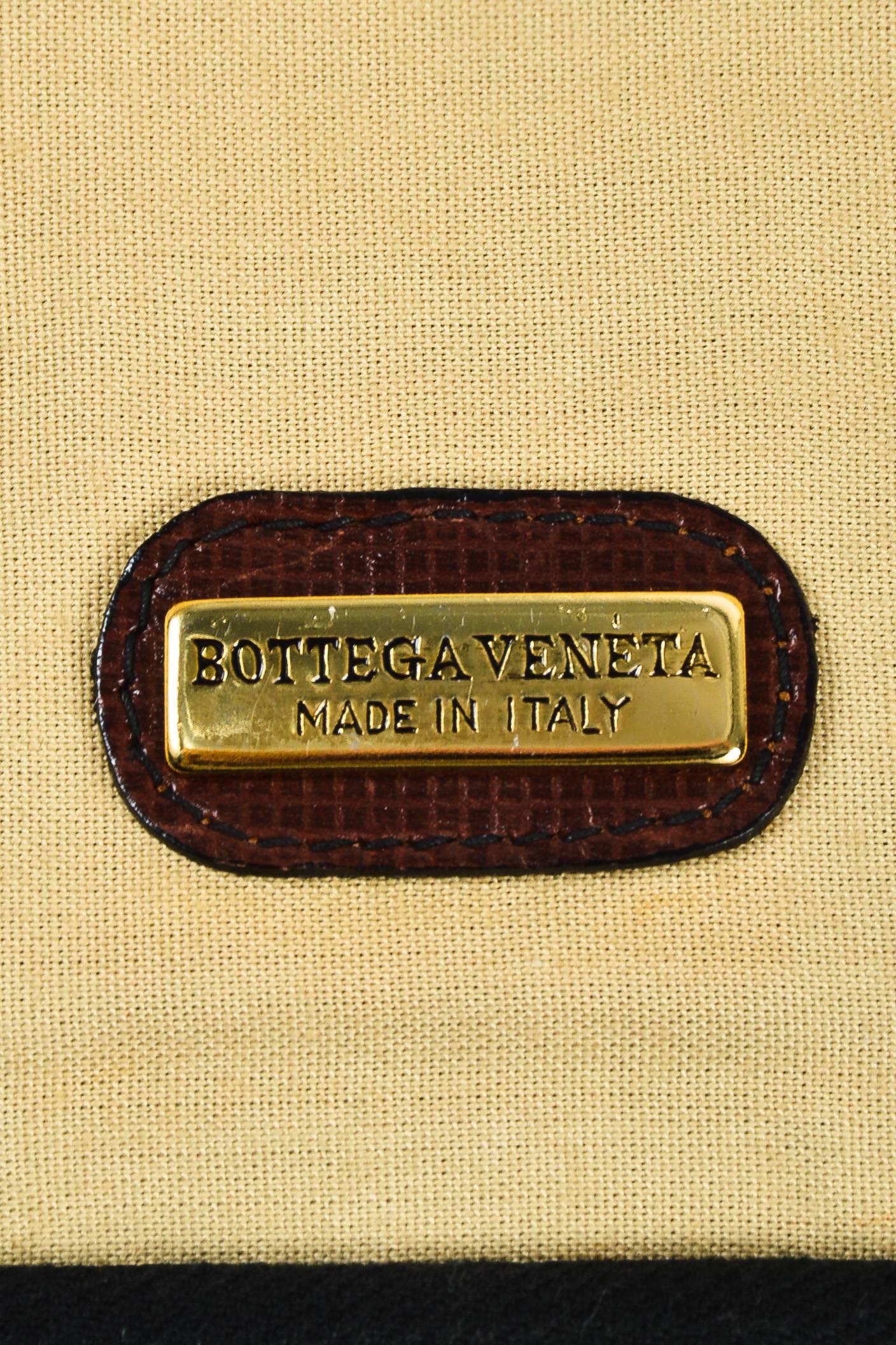 Vintage Bottega Veneta Reddish Brown Textured Leather GHW Folding Garment Bag For Sale 6