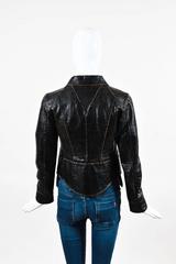 Chanel Runway  Brown Embossed Vegan Leather Long Sleeve Jacket Size 38