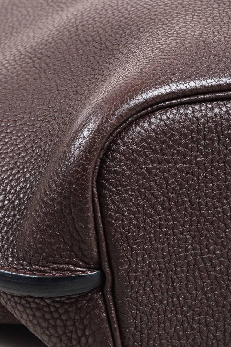 Black Hermes Chocolate Brown Togo Leather 