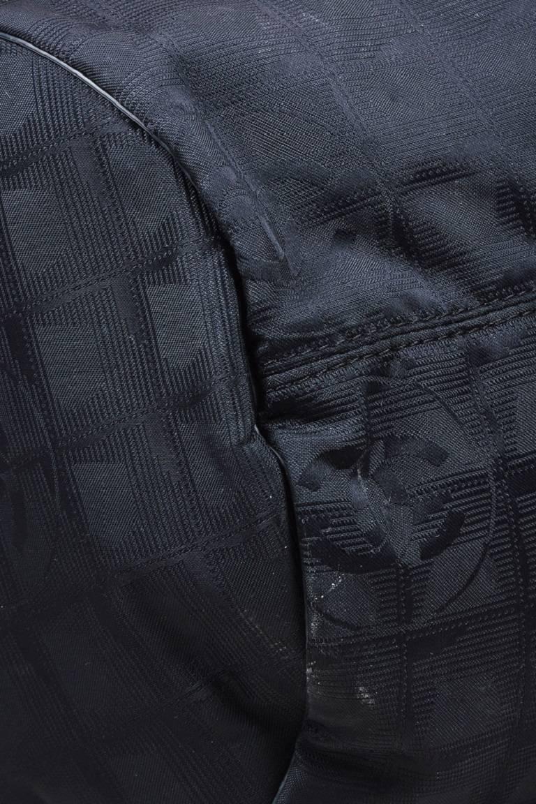 Chanel Black Nylon Leather Trim 'CC' Printed 