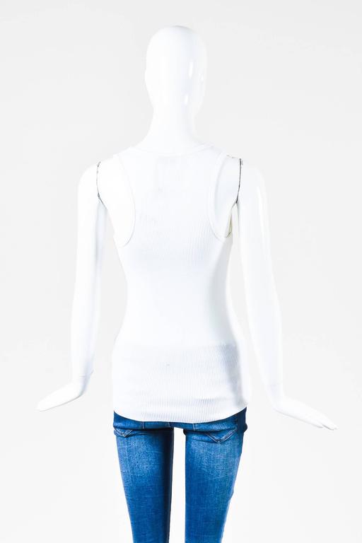 Chanel White Ribbed Logo Top main image 0