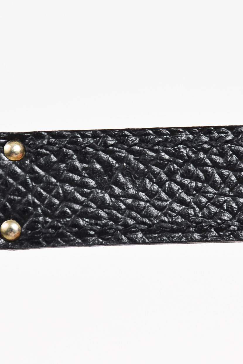 Hermes $3375 Black & Silver Tone 'Epsom' Calfskin Leather 