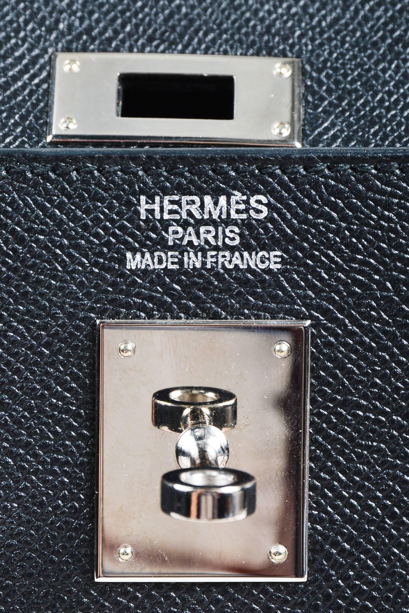 Hermes Noir Black Epsom Leather Palladium 