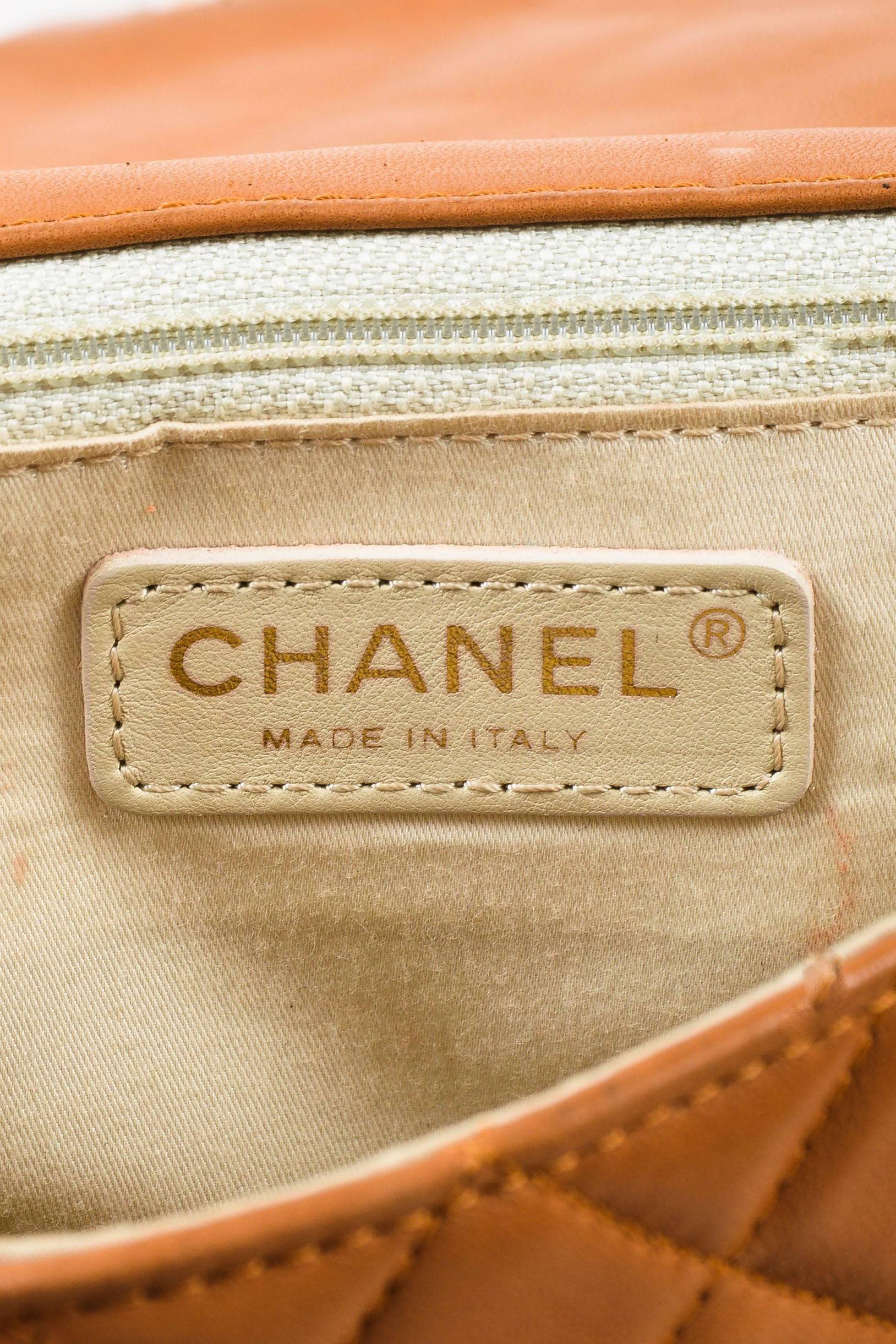 Chanel Cruise Light Brown Lambskin Leather Quilted Charm Classic Flap Bag For Sale 4