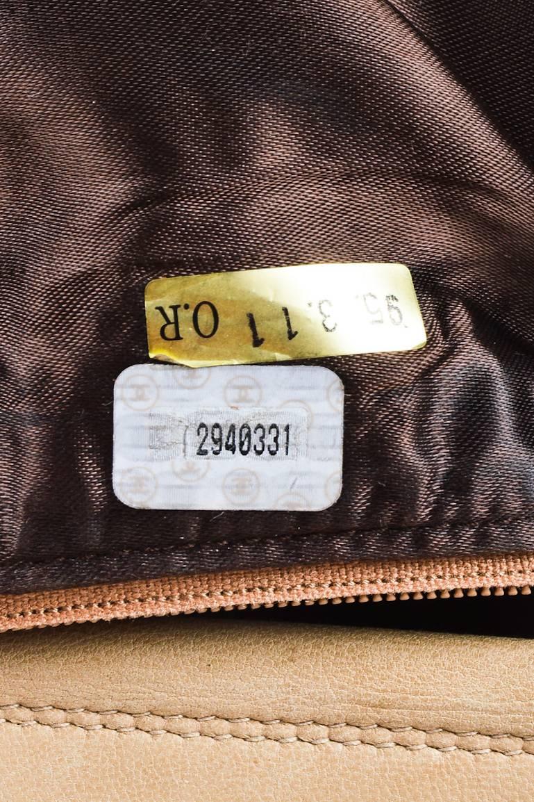Vintage Chanel Beige Lambskin Quilted Gold Tone 'CC' Fringe Tassel Shoulder Bag For Sale 6
