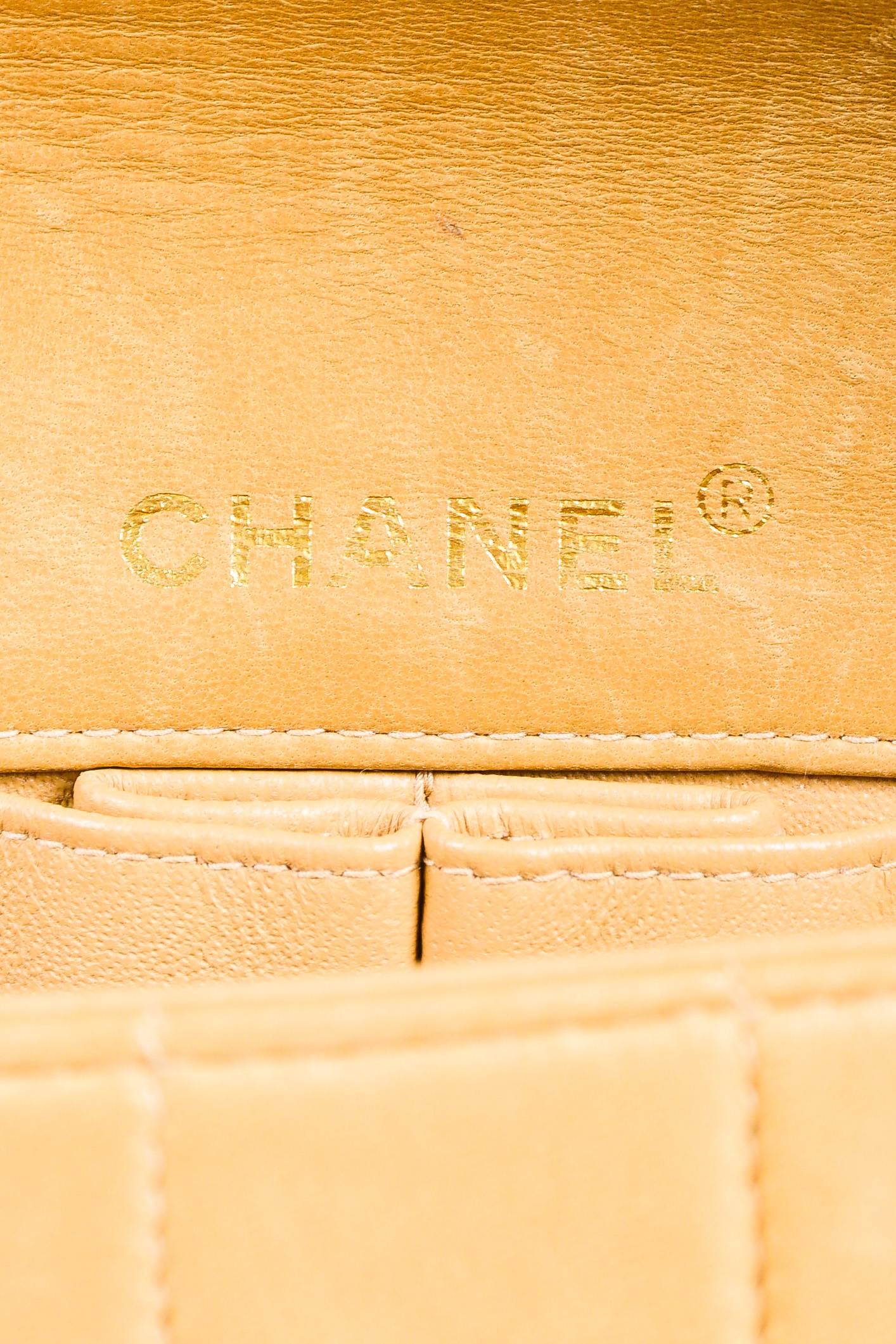 Chanel Tan Leather Quilted Gold Chain 